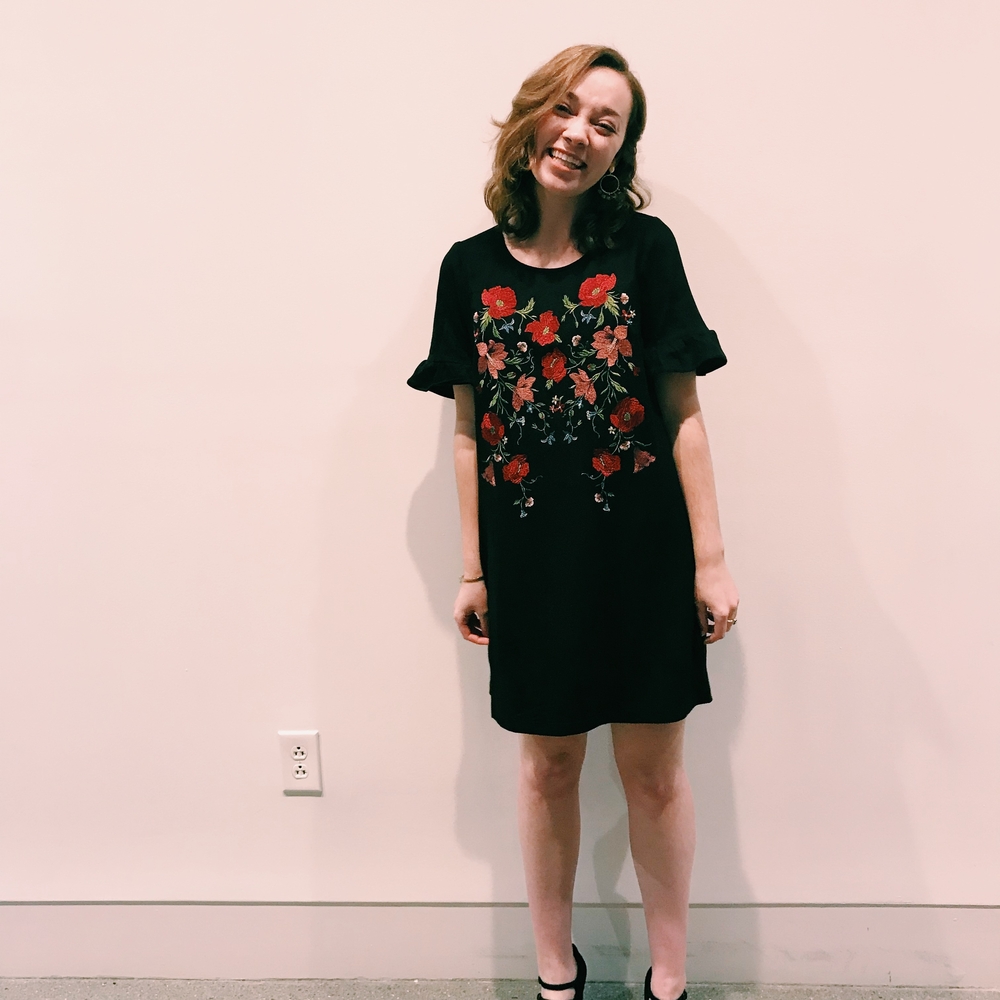 Floral Black Dress